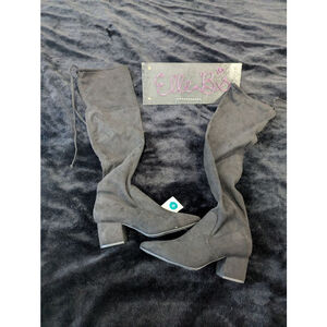 NWT A New Day Black Suede Side Zip Bow Top Boot 7,  8